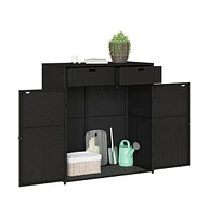 vidaXL Patio Storage Cabinet 41.3"x21.7"x44.5" Poly Rattan