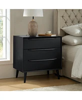 Hulala Home Zahira Mid-Century Modern 3 - Drawer Accent Chest with Solid Wood Handles and Legs