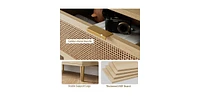 gaomon Rattan 5 Drawer Dresser for Bedroom, Large Double Dresser with Deep Drawers