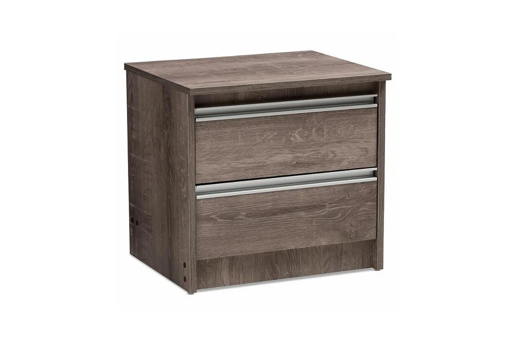 Slickblue FarmHome Nightstand with 2 Drawers - Rustic Charm for Your Bedroom