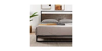 Slickblue Modern Metal Wood Platform Bed Frame with Headboard