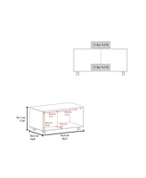 Fm Furniture Gu Oidak Coffee Table with Open Storage and Caster Wheels, Wengue