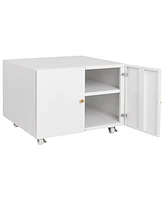 Boyel Living Office Furniture Copier Cabinet 2 Door Steel Copier Stand Mobile Pedestal Filing Storage Cabinet