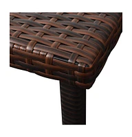 vidaXL Sun Lounger with Cushion & Table Poly Rattan Brown