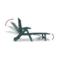 vidaXL Sun Lounger with Footrest Plastic Green