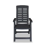 Reclining Patio Chairs 2 pcs Plastic Anthracite
