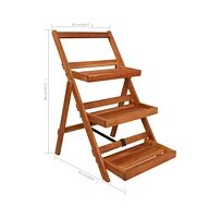 3-Tier Plant Stand 19.7"x24.8"x31.5" Solid Acacia Wood
