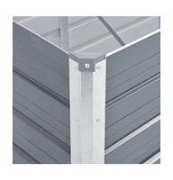 Garden Raised Bed Galvanized Steel 126"x31.5"x31.3" Gray