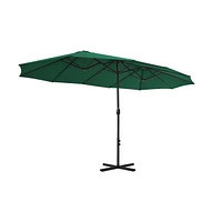 Garden Parasol with Aluminum Pole 181.1"x106.3" Green