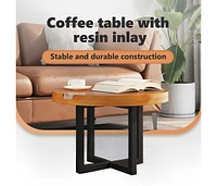 Coffee Table Teak Resin 23.6"