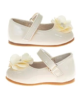 Josmo Infant Girls Hook and Loop Flowery Dress Shoes