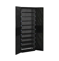vidaXL Shoe Cabinet Black 23.6"x11.8"x65.4" Fabric