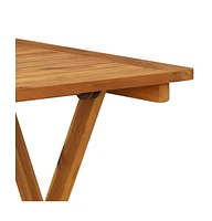 Folding Patio Table 27.6"x27.6"x29.5" Solid Acacia Wood