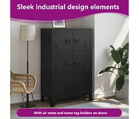 Industrial Storage Chest Black 29.5"x15.7"x47.2" Steel