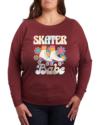 Hybrid Apparel Plus Skater Babe Graphic Crew Neck Top