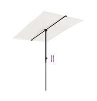 vidaXL Garden Parasol with Aluminum Pole 6.6'x4.9' Sand White