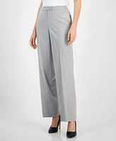 Kasper Women's Mid-Rise Wide-Leg Extended-Tab Pants, Regular & Petite