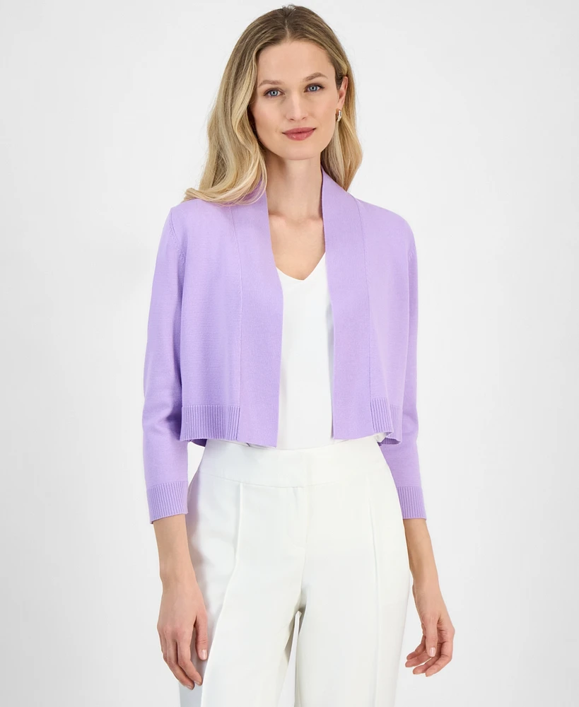 Kasper Women's Cropped Kissing-Front Long-Sleeve Shrug