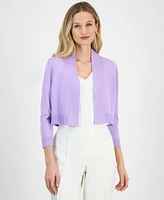 Kasper Women's Cropped Kissing-Front Long-Sleeve Shrug