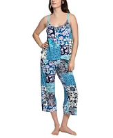 Linea Donatella Women's Maliah Knit Cropped Pants Pajama Set