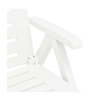 vidaXL Folding Sun Lounger Plastic White