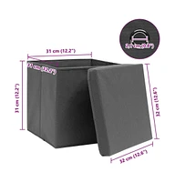 vidaXL Storage Boxes with Lids 4 pcs 12.6"x12.6"x12.6" Fabric