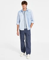 Sun + Stone Men's Huck Regular-Fit Pieced Multistripe Button-Down Western Shirt, Exclusively at Macy's