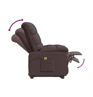 Massage Recliner Dark Brown Fabric