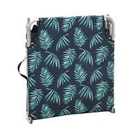 vidaXL Folding Sun Lounger Steel and Fabric Leaves Print