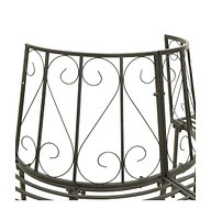 Patio Half Round Tree Bench 63" Steel