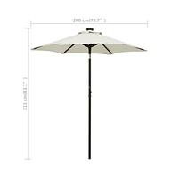 vidaXL Garden Parasol with Led Lights Sand 78.7"x83.1" Aluminum