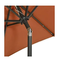 Garden Parasol with Led Lights Terracotta 78.7"x83.1" Aluminum