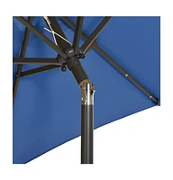 vidaXL Garden Parasol with Led Lights Azure Blue 78.7"x83.1" Aluminum