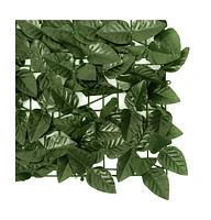 vidaXL Balcony Screen with Dark Green Leaves 236.2"x29.5"