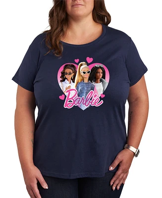 Hybrid Apparel Plus Trendy Barbie Heart Graphic Crew Neck T-Shirt