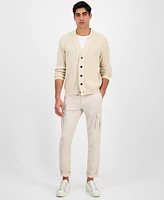 Sun + Stone Men's Long Sleeve Waffle Knit Cardigan Sweater, Exclusively at Macy's