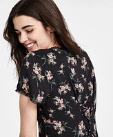 Lucky Brand Women's Floral Lace-Trim Midi Dress
