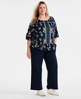 Style & Co Plus Printed Convertible Top