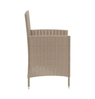 vidaXL Patio Chairs with Cushions 2 pcs Poly Rattan Beige