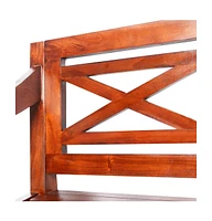vidaXL Batavia Bench 48.4" Solid Mahogany Wood Dark Brown