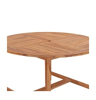 vidaXL Patio Dining Table 43.3"x29.5" Solid Wood Teak