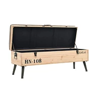 Storage Bench 43.3" Solid Wood Fir