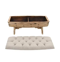 Storage Bench 40.6" Solid Wood Fir