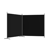 vidaXL 2-Panel Room Divider Black 137"x70.9" Fabric