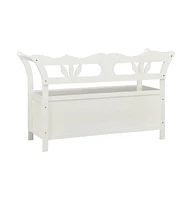 vidaXL Bench White 42.1"x17.7"x29.7" Solid Wood Fir
