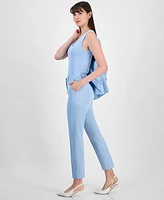 Tahari Asl Women's Mid Rise Pinstripe Classic Pants
