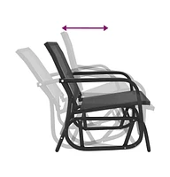 vidaXL Garden Glider Chairs 2 pcs Black 24"x29.9"x34.3" Textilene&Steel