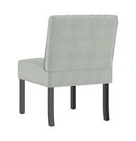 Slipper Chair Light Gray Velvet