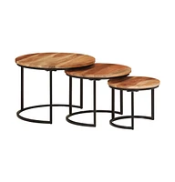 vidaXL Nesting Tables 3 pcs Solid Wood Acacia