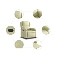 vidaXL Recliner Chair Cream Real Leather